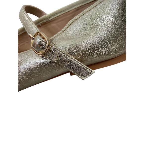 Steve Madden Violette Faux Leather Ballet Flats Slip On Ballerina Gold Size 8.5M - Picture 7 of 11